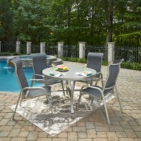 5 Piece Round Outdoor Patio Dining Set - South Beach