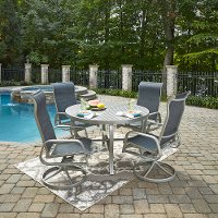 5 Piece Round Outdoor Patio Dining Set - South Beach