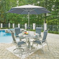 7 Piece Round Outdoor Patio Dining Set - South Beach