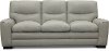 Contemporary Dove Gray Leather Sofa - Glasgow