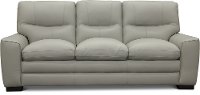 Contemporary Dove Gray Leather Sofa - Glasgow