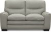 Contemporary Dove Gray Leather Loveseat - Glasgow