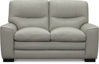Contemporary Dove Gray Leather Loveseat - Glasgow