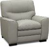 Contemporary Dove Gray Leather Chair - Glasgow