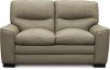 Contemporary Beige Leather Loveseat - Glasgow