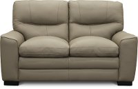 Contemporary Beige Leather Loveseat - Glasgow
