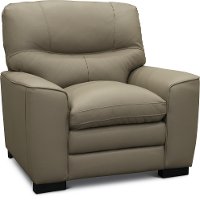 Contemporary Beige Leather Chair - Glasgow