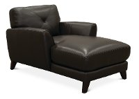 Modern Dark Brown Leather Chaise - Colours