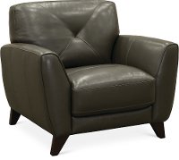 Modern Dark Gray Leather Chair - Colours