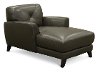 Modern Dark Gray Leather Chaise - Colours