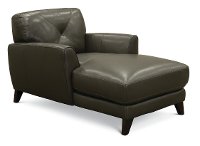 Modern Dark Gray Leather Chaise - Colours