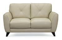 Modern Oyster White Leather Loveseat - Colours