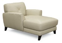 Modern Oyster White Leather Chaise - Colours