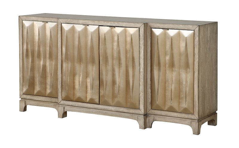 Retro Modern Rose Gold 4 Door Cabinet Rc Willey Furniture