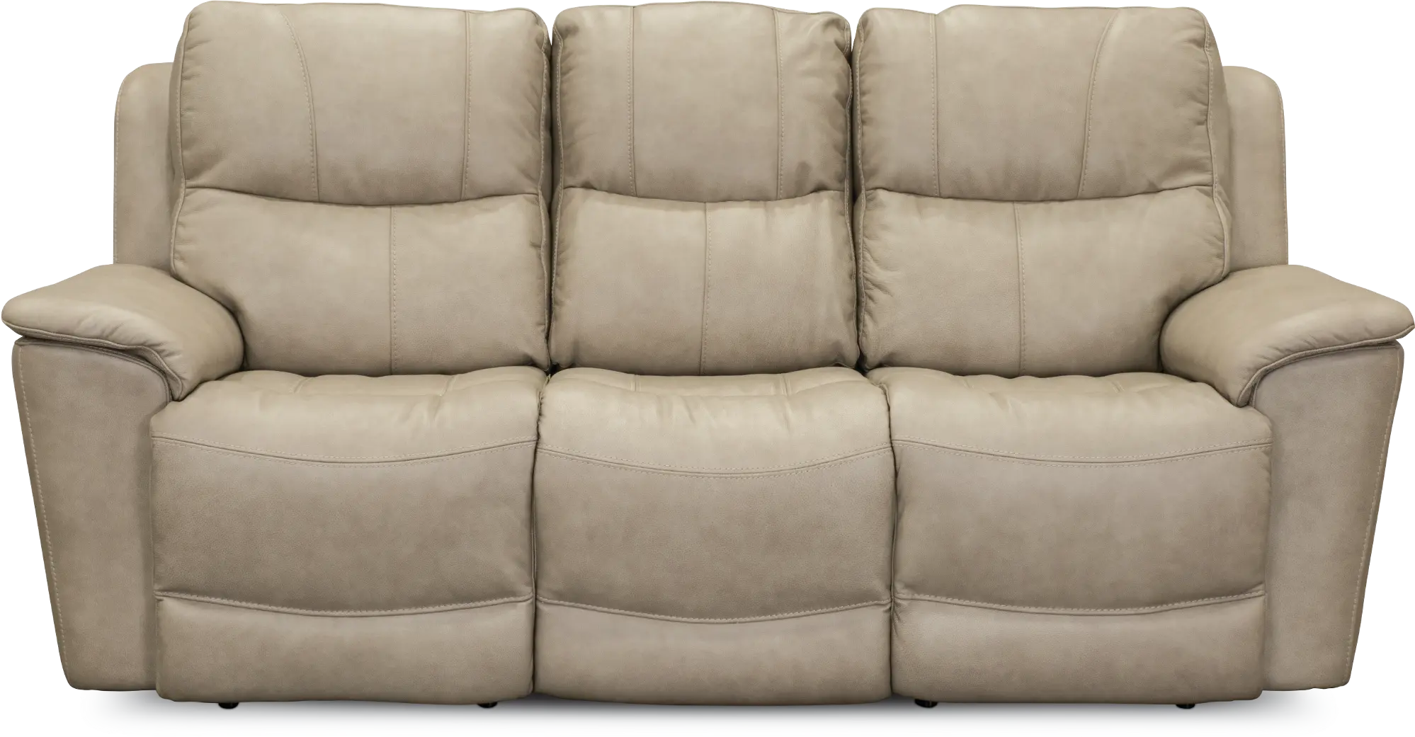Ice White Leather-Match Power Reclining Sofa - Cade-1