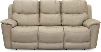 Ice White Leather-Match Power Reclining Sofa - Cade