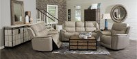 Ice White Leather-Match Power Reclining Sofa - Cade-2