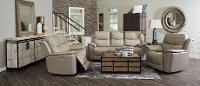 Ice White Leather-Match Power Reclining Sofa - Cade-3