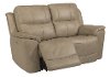 Ice White Leather-Match Power Reclining Loveseat - Cade-6
