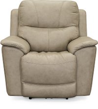 Ice White Leather-Match Power Recliner - Cade