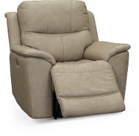 Ice White Leather-Match Power Recliner - Cade-2