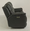 Dark Gray-Blue Leather-Match Power Reclining Sofa - Cade-5