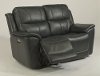 Dark Gray-Blue Leather-Match Power Reclining Loveseat - Cade-2