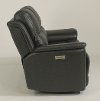 Dark Gray-Blue Leather-Match Power Reclining Loveseat - Cade-4