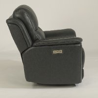 Dark Gray-Blue Leather-Match Power Recliner - Cade-5