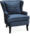 Blue and Cream Wing Back Chair - Reader