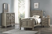 Casual Classic Gray 4 Piece Twin Bedroom Set - Barnwell