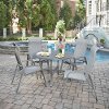 5 Piece Round Outdoor Patio Dining Set - Daytona