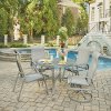 5 Piece Round Outdoor Patio Dining Set - Daytona