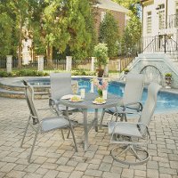 5 Piece Round Outdoor Patio Dining Set - Daytona