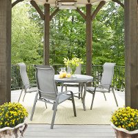5 Piece Round Outdoor Patio Dining Set - Daytona