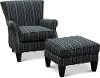 Classic Navy Blue Wing Back Chair - Reena-2