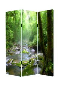 Meadows and Streams Reversible 3 Panel Screen Room Divider-2