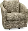 Cream and Gray Steel Cat Swivel Accent Chair