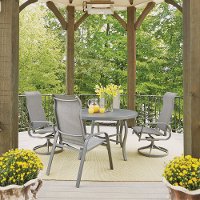 5 Piece Round Outdoor Patio Dining Set - Daytona