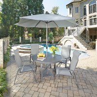 7 Piece Round Outdoor Patio Dining Set- Daytona