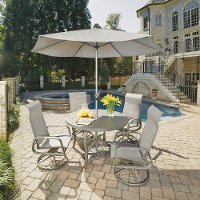 7 Piece Round Outdoor Patio Dining Set - Daytona