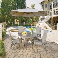 7 Piece Round Outdoor Patio Dining Set - Daytona