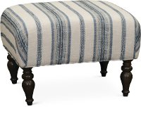 Classic English Striped Ottoman - Survey