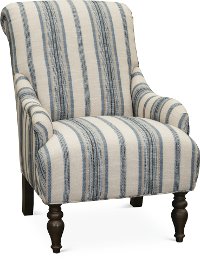 Classic English Striped Accent Chair - Survey