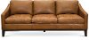 Mid Century Modern Chestnut Brown Leather Sofa - Monza