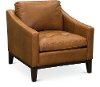Clearance Mid Century Modern Chestnut Brown Leather Chair - Monza