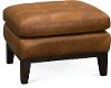Mid Century Modern Chestnut Brown Leather Ottoman - Monza