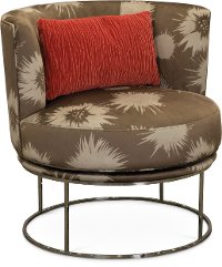 Modern Contemporary Hibiscus Brown Swivel Chair - Lorimer