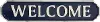 Clearance Navy Blue and White Metal Welcome Sign Wall Decor