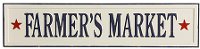 Navy Blue and White Metal Farmer's Market Sign Wall Decor